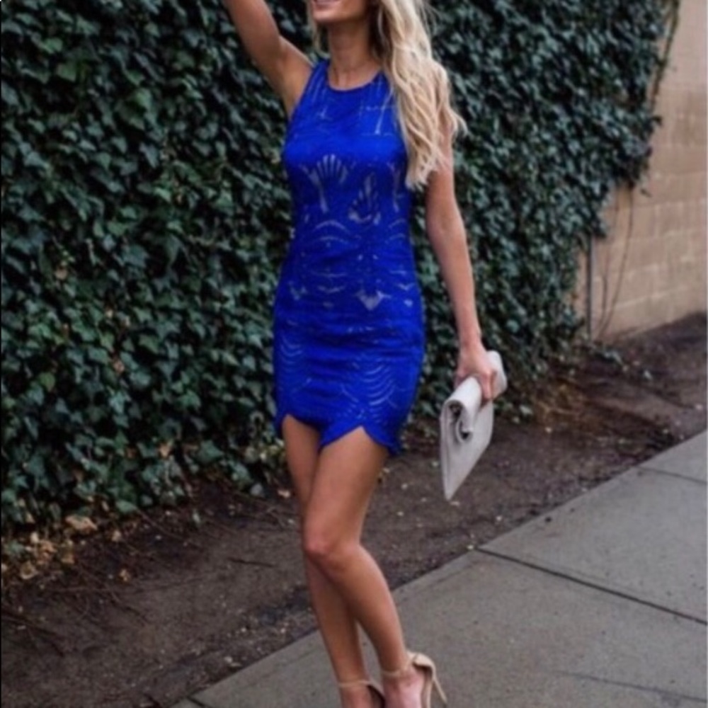 Vici dress Tea and Cup small cobalt blue dress